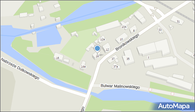 Bydgoszcz, Bronikowskiego Józefa, 14, mapa Bydgoszczy