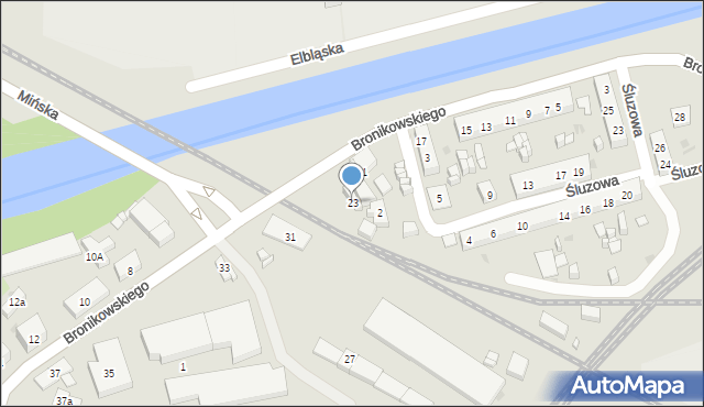 Bydgoszcz, Bronikowskiego Józefa, 23, mapa Bydgoszczy