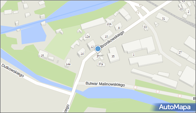 Bydgoszcz, Bronikowskiego Józefa, 37, mapa Bydgoszczy