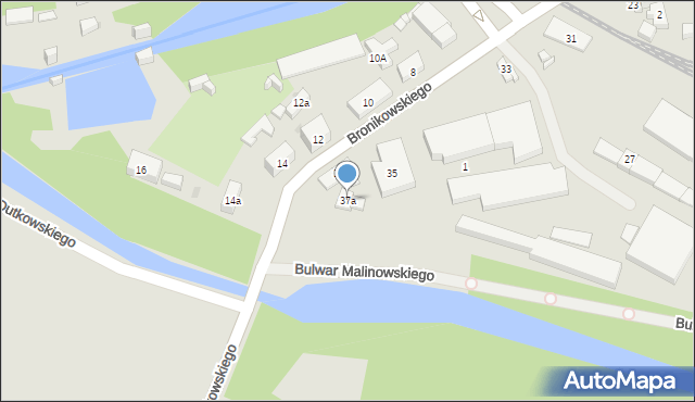 Bydgoszcz, Bronikowskiego Józefa, 37a, mapa Bydgoszczy