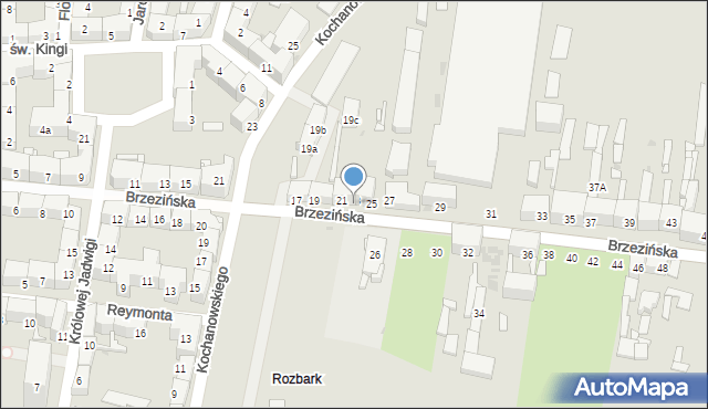 Bytom, Brzezińska, 23, mapa Bytomia