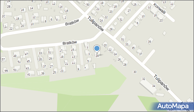 Bytom, Bratków, 1A, mapa Bytomia
