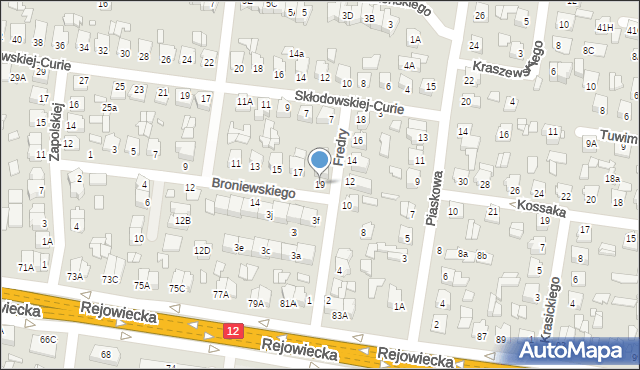 Chełm, Broniewskiego Władysława, 19, mapa Chełma