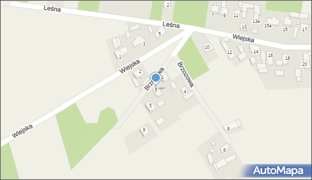 Chobie, Brzozowa, 3, mapa Chobie