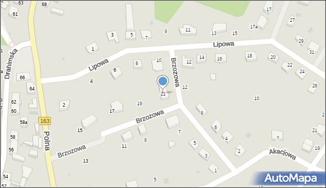 Czaplinek, Brzozowa, 21, mapa Czaplinek