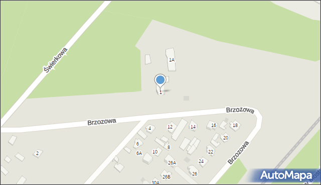 Czarna Białostocka, Brzozowa, 1, mapa Czarna Białostocka