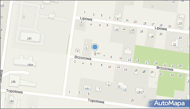 Czarnocin, Brzozowa, 5, mapa Czarnocin