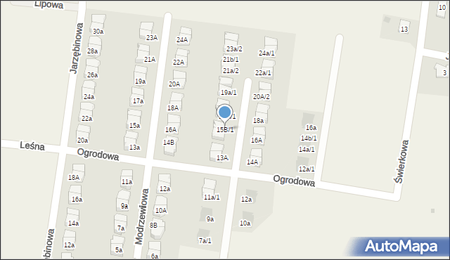 Czarnowo, Brzozowa, 15B/1, mapa Czarnowo