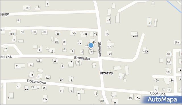 Czechowice-Dziedzice, Braterska, 2, mapa Czechowic-Dziedzic