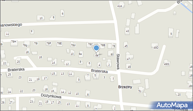 Czechowice-Dziedzice, Braterska, 4a, mapa Czechowic-Dziedzic