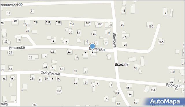 Czechowice-Dziedzice, Braterska, 5, mapa Czechowic-Dziedzic