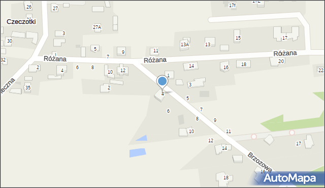 Czeczotki, Brzozowa, 4, mapa Czeczotki