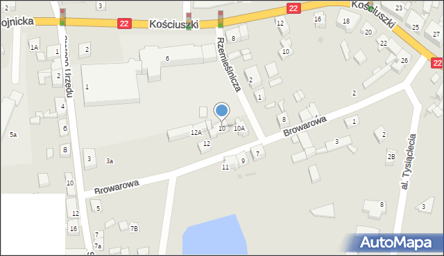 Czersk, Browarowa, 10, mapa Czersk