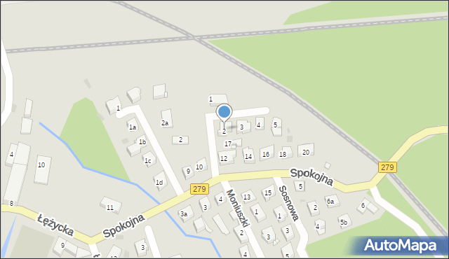 Czerwieńsk, Brzozowa, 2, mapa Czerwieńsk