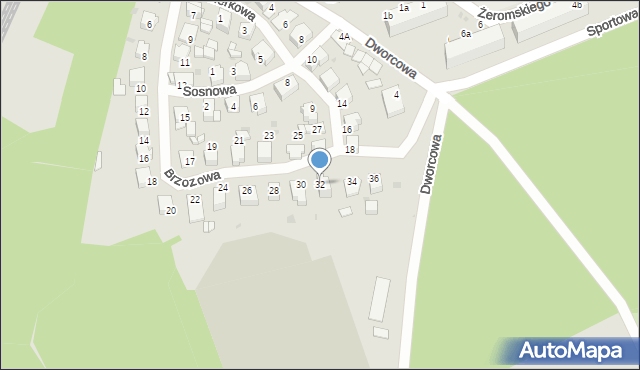 Czerwionka-Leszczyny, Brzozowa, 32, mapa Czerwionka-Leszczyny