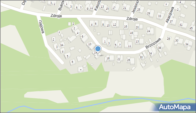 Czerwonak, Brzozowa, 16, mapa Czerwonak