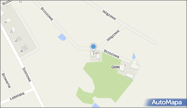 Częstkowo, Brzozowa, 1, mapa Częstkowo