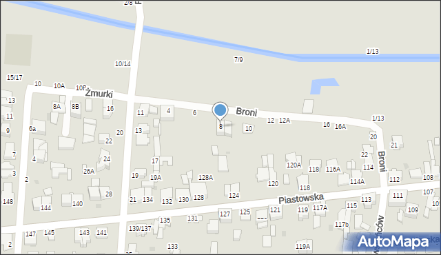 Częstochowa, Broni, 8, mapa Częstochowy