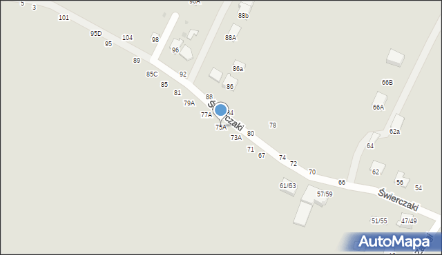 Częstochowa, Brzezińska, 75A, mapa Częstochowy