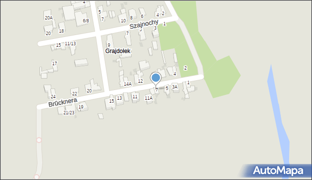 Częstochowa, Brücknera Aleksandra, 7, mapa Częstochowy