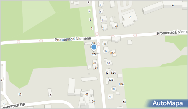 Częstochowa, Brzeźnicka, 67A, mapa Częstochowy