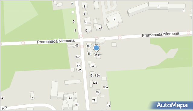 Częstochowa, Brzeźnicka, 86A, mapa Częstochowy