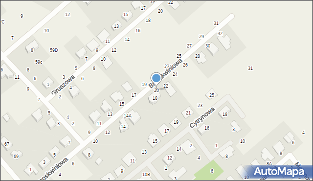 Dąbrowa, Brzoskwiniowa, 20, mapa Dąbrowa