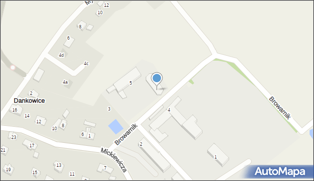 Dankowice, Browarnik, 5, mapa Dankowice