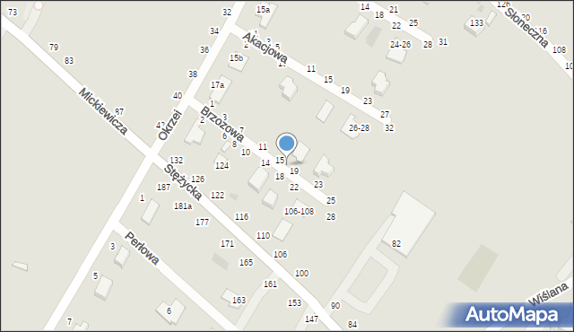 Dęblin, Brzozowa, 17, mapa Dęblin