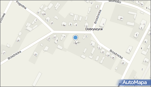 Dobryszyce, Brzeźnicka, 5a, mapa Dobryszyce