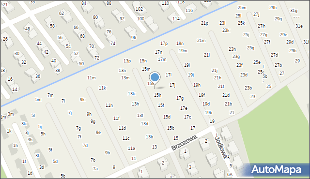 Domaszczyn, Brzozowa, 15j, mapa Domaszczyn