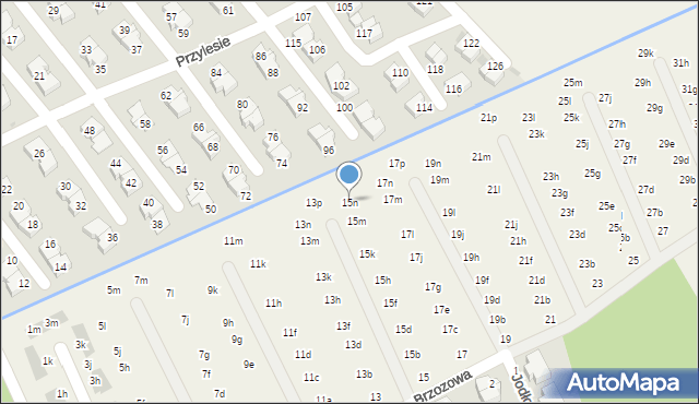 Domaszczyn, Brzozowa, 15n, mapa Domaszczyn