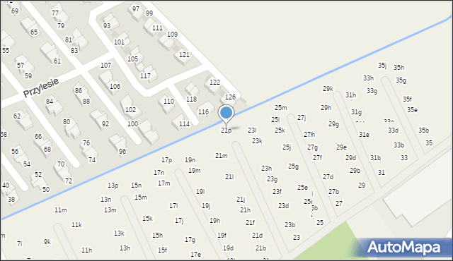 Domaszczyn, Brzozowa, 21p, mapa Domaszczyn