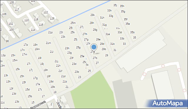 Domaszczyn, Brzozowa, 27c, mapa Domaszczyn