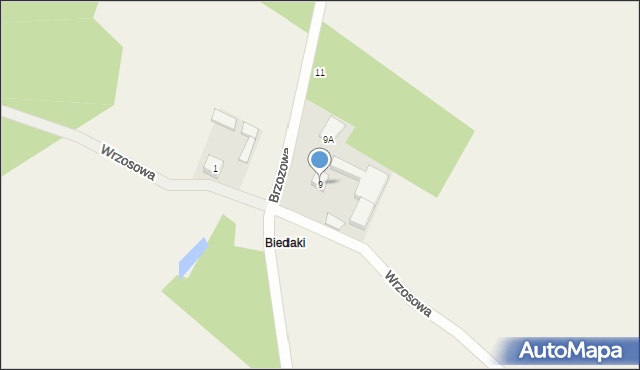 Donimierz, Brzozowa, 9, mapa Donimierz