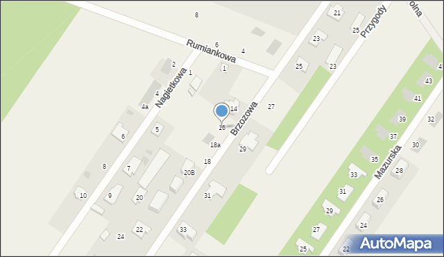 Dosin, Brzozowa, 16, mapa Dosin