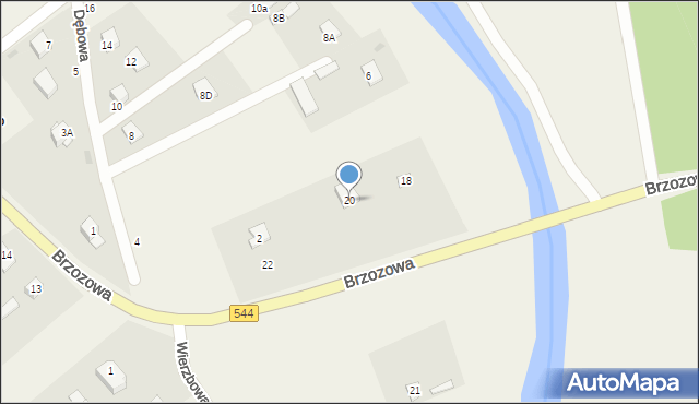 Drężewo, Brzozowa, 20, mapa Drężewo