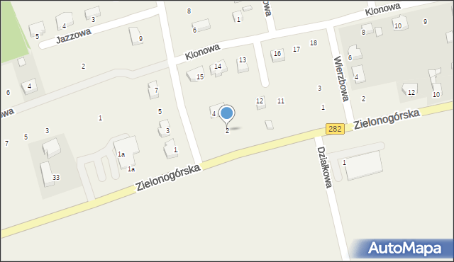 Droszków, Brzozowa, 2, mapa Droszków