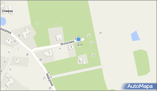 Drwęsa, Brzozowa, 6A, mapa Drwęsa