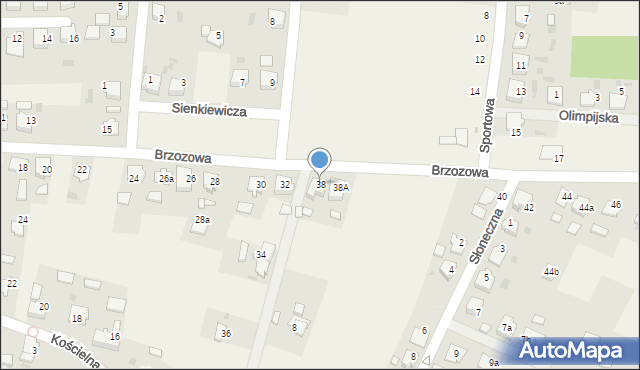 Dziergowice, Brzozowa, 38, mapa Dziergowice