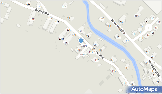 Dzierżoniów, Brzegowa, 121/2, mapa Dzierżoniów