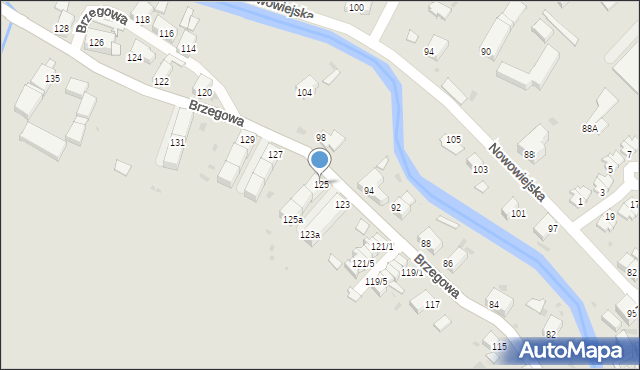 Dzierżoniów, Brzegowa, 125, mapa Dzierżoniów