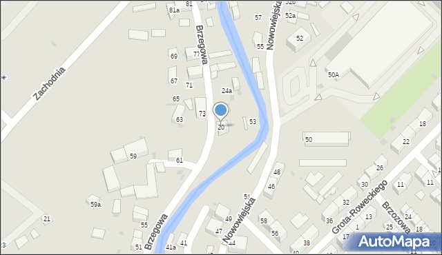 Dzierżoniów, Brzegowa, 20, mapa Dzierżoniów