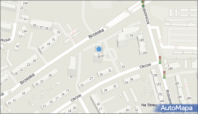 Elbląg, Brzeska, 32, mapa Elbląga