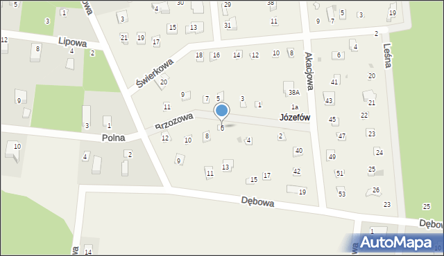 Florentynów, Brzozowa, 6, mapa Florentynów