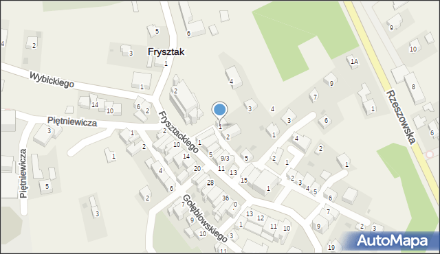 Frysztak, Braci Dymnickich, 1, mapa Frysztak