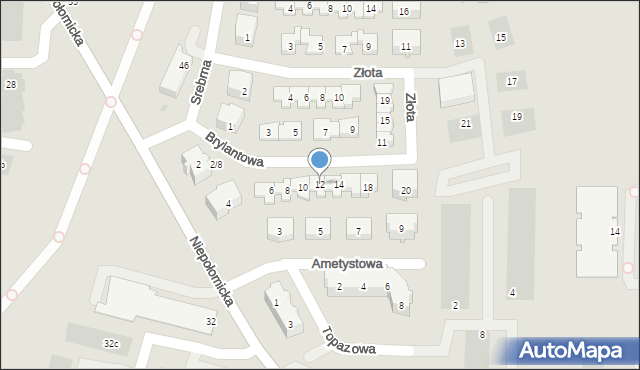 Gdańsk, Brylantowa, 12, mapa Gdańska