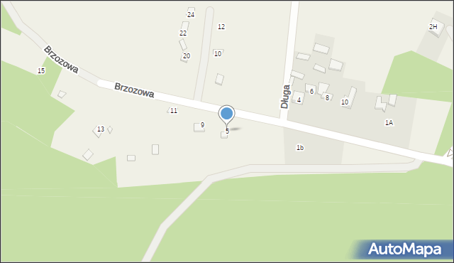 Giebło, Brzozowa, 7, mapa Giebło