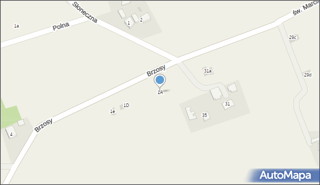 Gierałtowice, Brzosy, 1A, mapa Gierałtowice