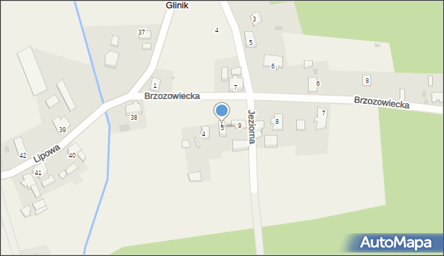 Glinik, Brzozowiecka, 5, mapa Glinik